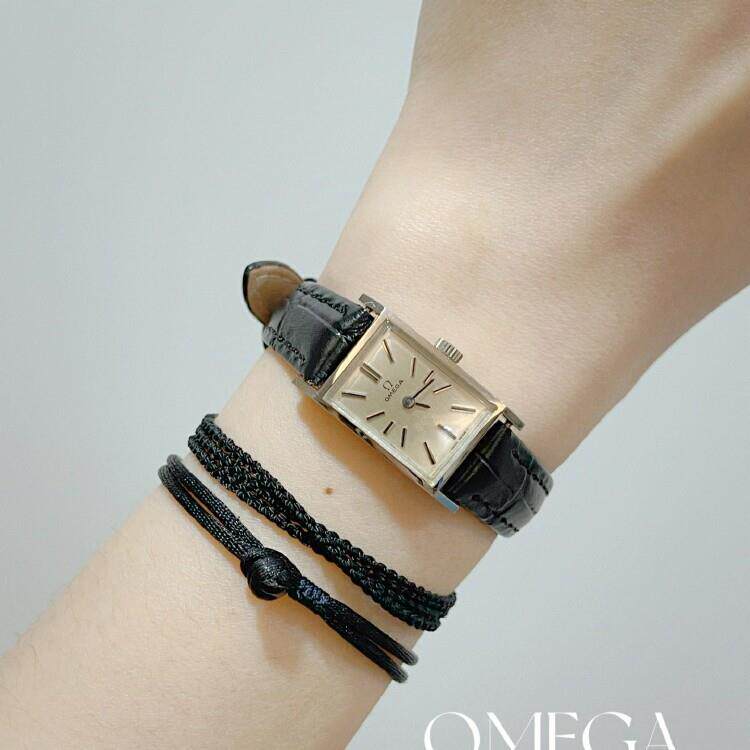 Rectangular steel chain manual little girl watch cal 485 movement