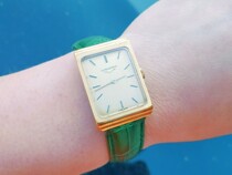 Rectangular ロンジンSwiss gold-filled hand-rolled mechanical second-hand unisex watch 817 vertical brushed