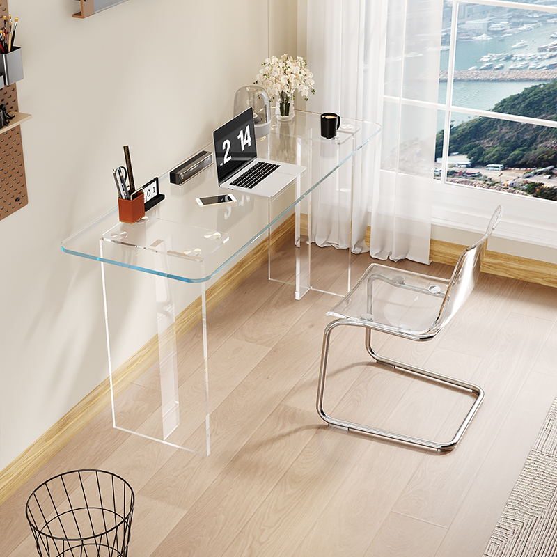 Acrylic Desk Office Desk Computer Desk Simple High-End Light Luxury Tempered Glass Home Modern Desk Writing Desk
