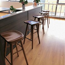 Nordic solid wood bar chairs modern household high stools bar milk tea shop cafe front desk reception bar stools