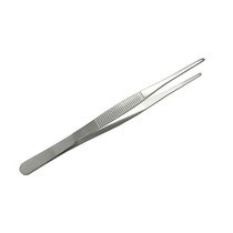 Hand diy tool stainless steel tweezers dressing thickened hard round head toothed tweezers straight 12 5cm