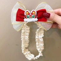 Красная детская повязка на голову, 0-2 лет