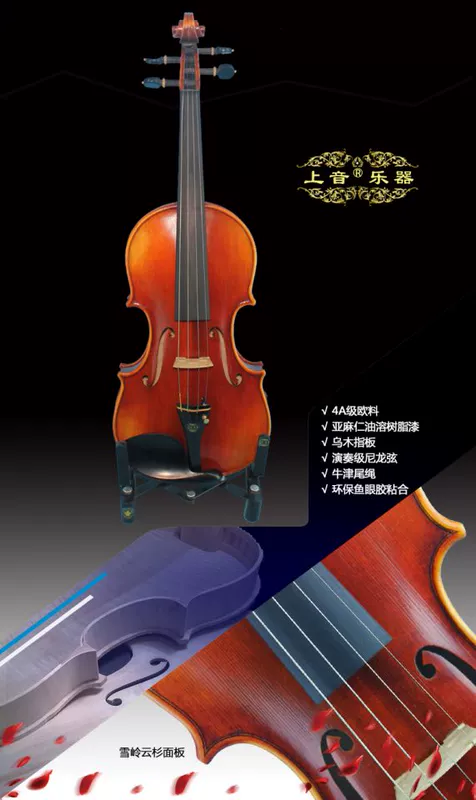 Nhạc cụ violon châu Âu làm bằng tay chuyên nghiệp trình diễn cấp độ guavalli phong cách video hình bầu - Nhạc cụ phương Tây