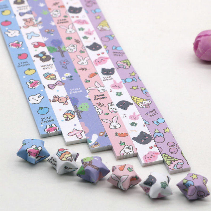 Star paper five-pointed star color paper stack lucky star paper cartoon little cute children DIY handmade origami