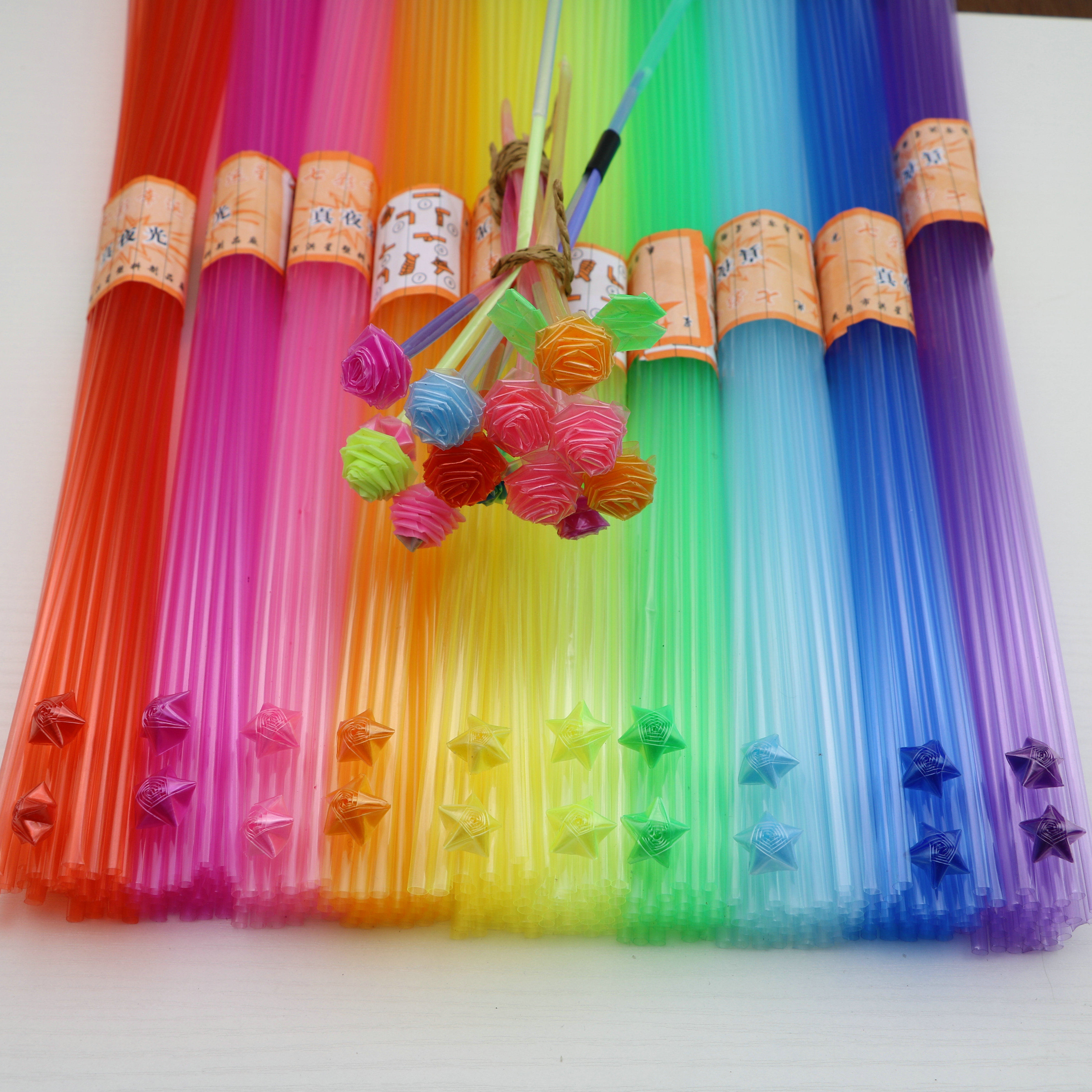 Medium thick star tube Plastic tube Straw Lucky star tube No luminous wish bottle origami