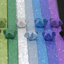 Glitter star note Lucky star Origami Origami star five-pointed star handmade paper glitter Diamond solid color