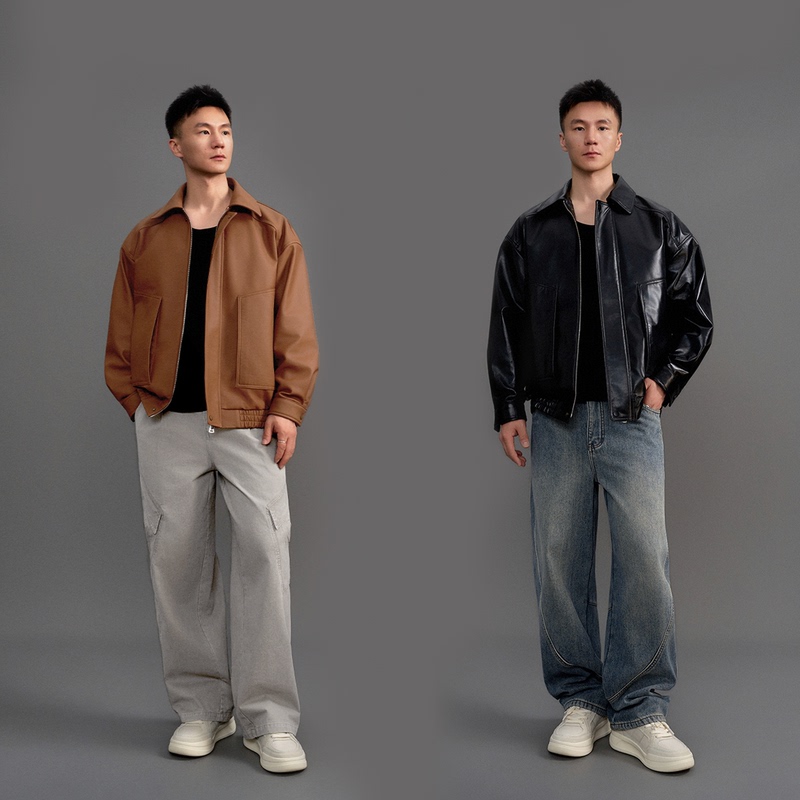100% Sheepskin Silhouette Tailored Leather Jacket, Fine Top-Grain Leather, Vintage Flight Jacket, 2 Colors