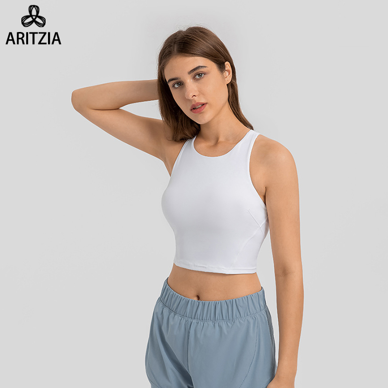 Aritzia Yoga Vest Women's Tna Nude-Feel High-Elastic Sports Fitness Bra with Chest Pads for Outer Wear Running Top Summer