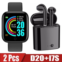 2Pcs D20 i7s Smart Watch Men Women Bluetooth Digital Watches