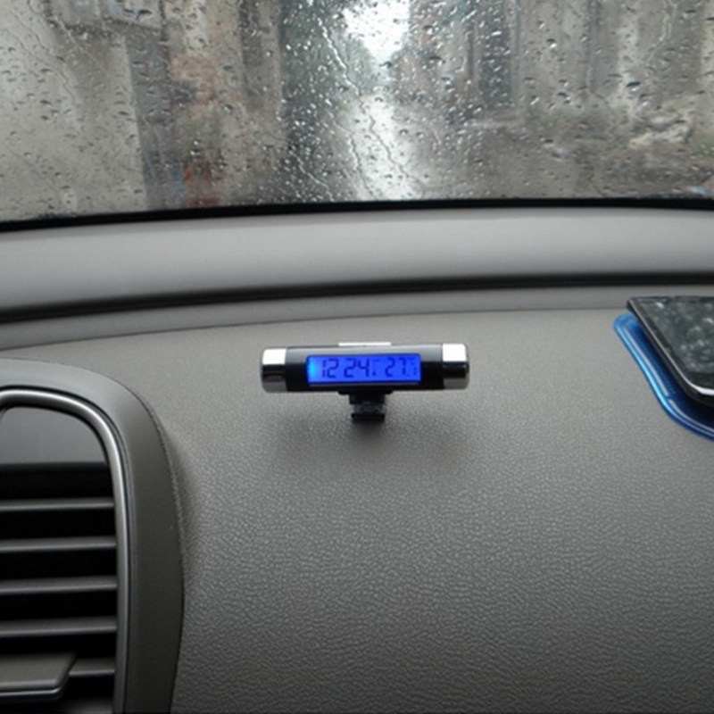 Car led Electronic Watch Thermometer Car Temperature Electronic Clock Night Light Car Clock Car Thermometer Electric