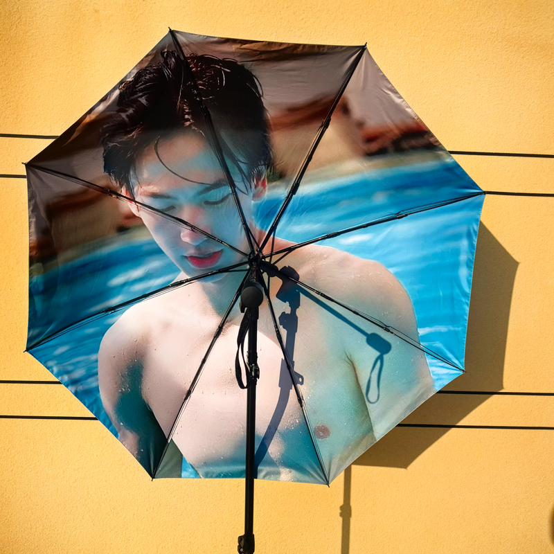 Zhang Linghe's Abs Umbrella, Extra Large and Thick, Dual-Use for Sun and Rain, Celebrity Bai Jingting Merchandise, Gift for Best Friend, Abstract Gift