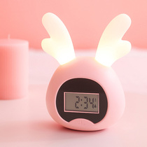 Cute small alarm clock electronic clock students use childrens female silent smart bedside clock luminous bedroom wake up artifact