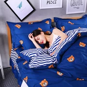 Bộ đồ giường cô gái dây kéo 20182,2 mét ab một mét năm chăn bao gồm 1,5m cotton đơn giường người lớn