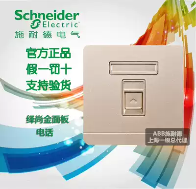 Schneider Yishang twilight Jin Yishang gold phone with protective door Phone socket panel Phone panel weak power