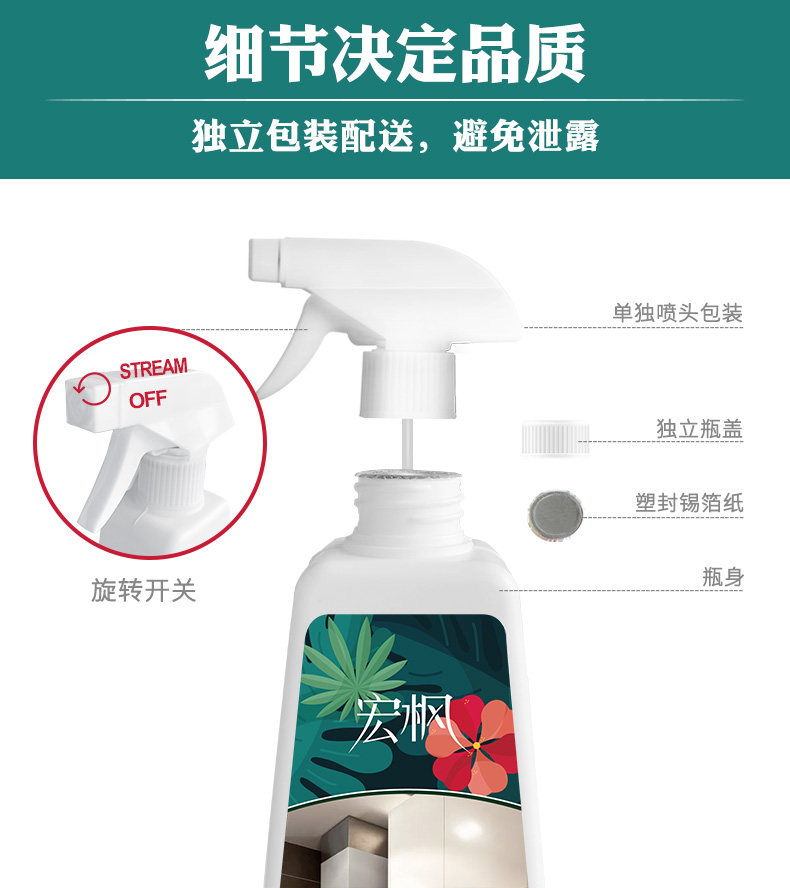 厨房油污清洁剂 500ml*3瓶 图9