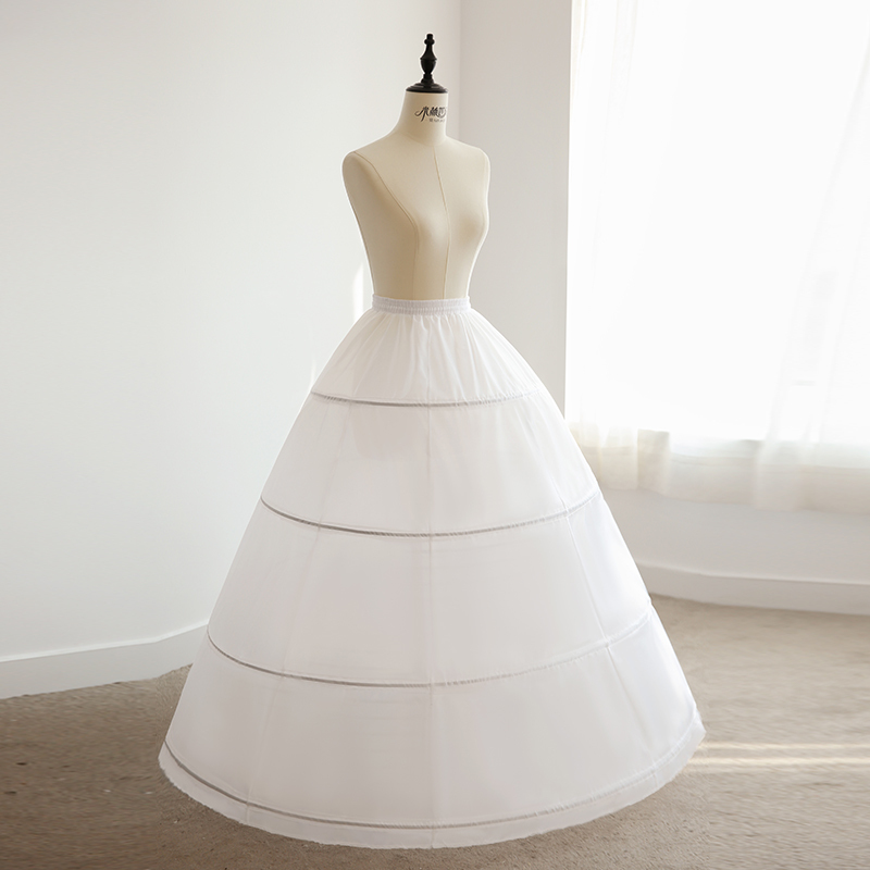 Bridal Petticoat with Four Steel Hoops, Long Lolita Princess Dress for Wedding Dress, Performance Lining
