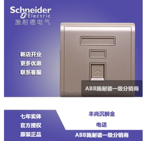 Schneider switch panel type 86 Fengshang champagne gold single telephone socket telephone Fengshang gold telephone