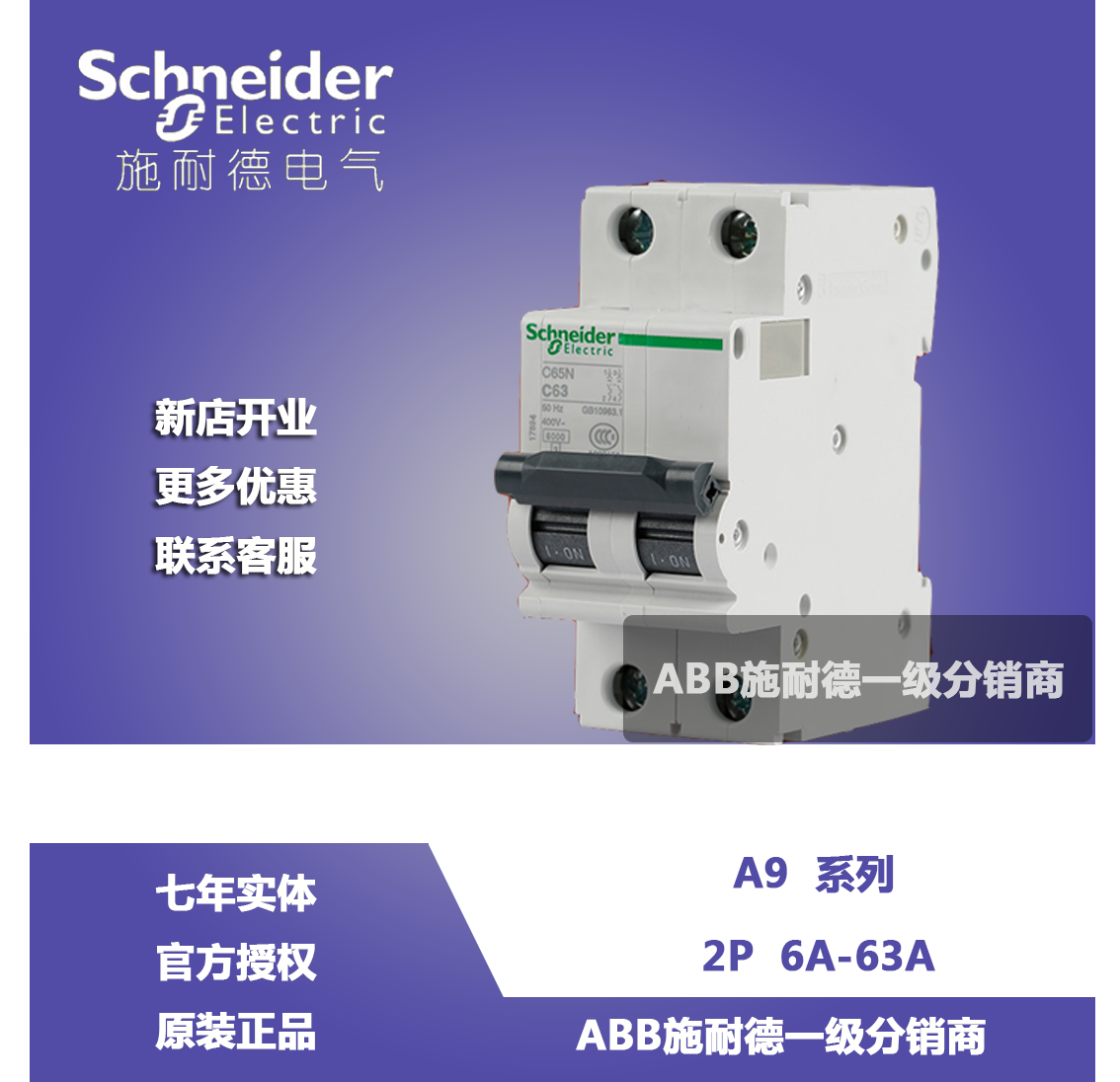 (original installation) Schneider small breaker IC65 series 2P C20A A9F18220