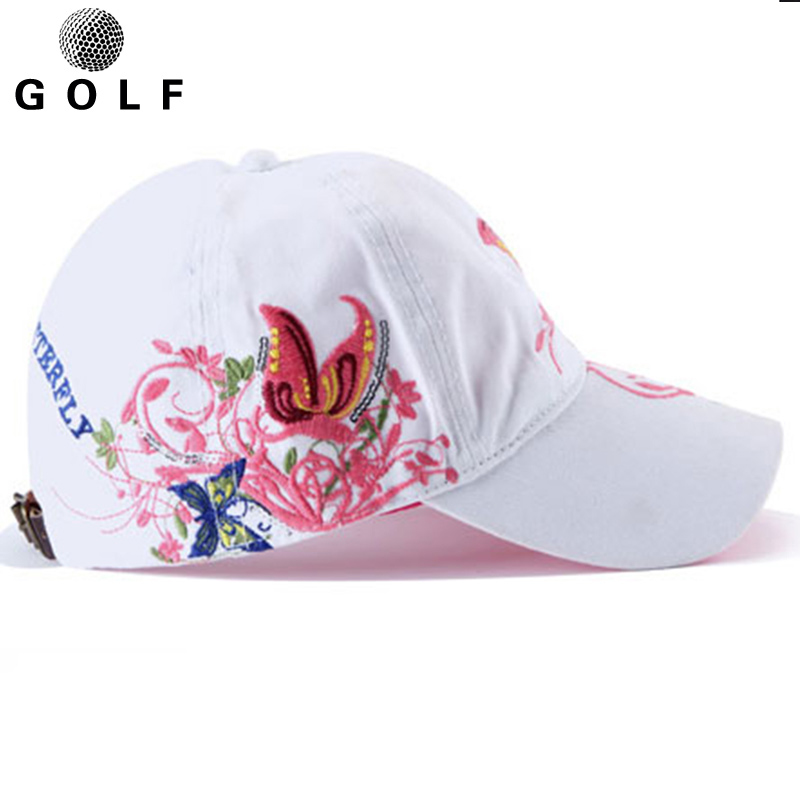 Golf hat lady Korean version of baseball cap sunscreen outdoor sun hat embroidery hat Summer duck tongue cap