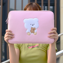Homemade Korean ins cute cartoon bear ipad tablet computer bag pro11 inch inner bag 12 9 storage bag