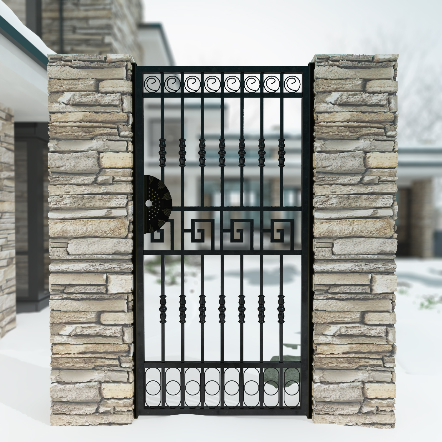 定制欧式简约铁艺门铁艺大门小单铁门别墅门庭院门花园仓库双开门