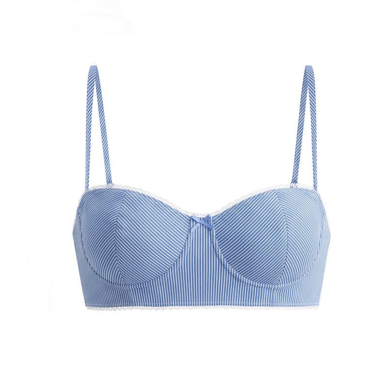 Free Shipping French-Style Striped Lace Camisole Women's Vacation Style Thin Blue Base Shirt