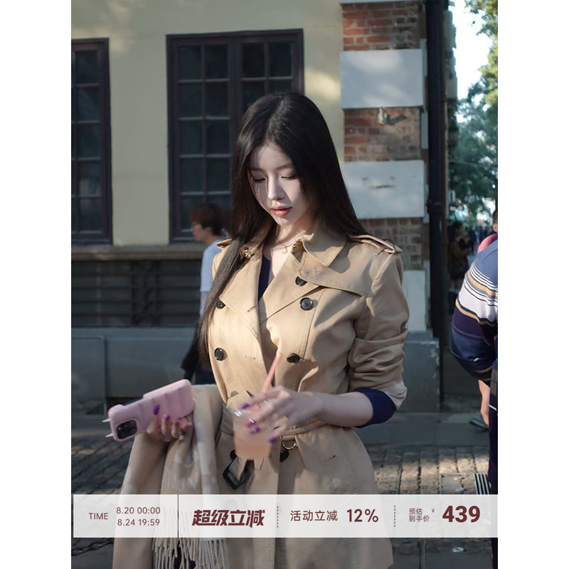 【Farte Shop】Correct First Choice Version British Style Double-Breasted Mid-Length Trench Coat for Women in Autumn and Winter 【Farte Shop】Correct First Choice Version British Style Double-Breasted Mid-Length Trench Coat for Women in Autumn and Winter