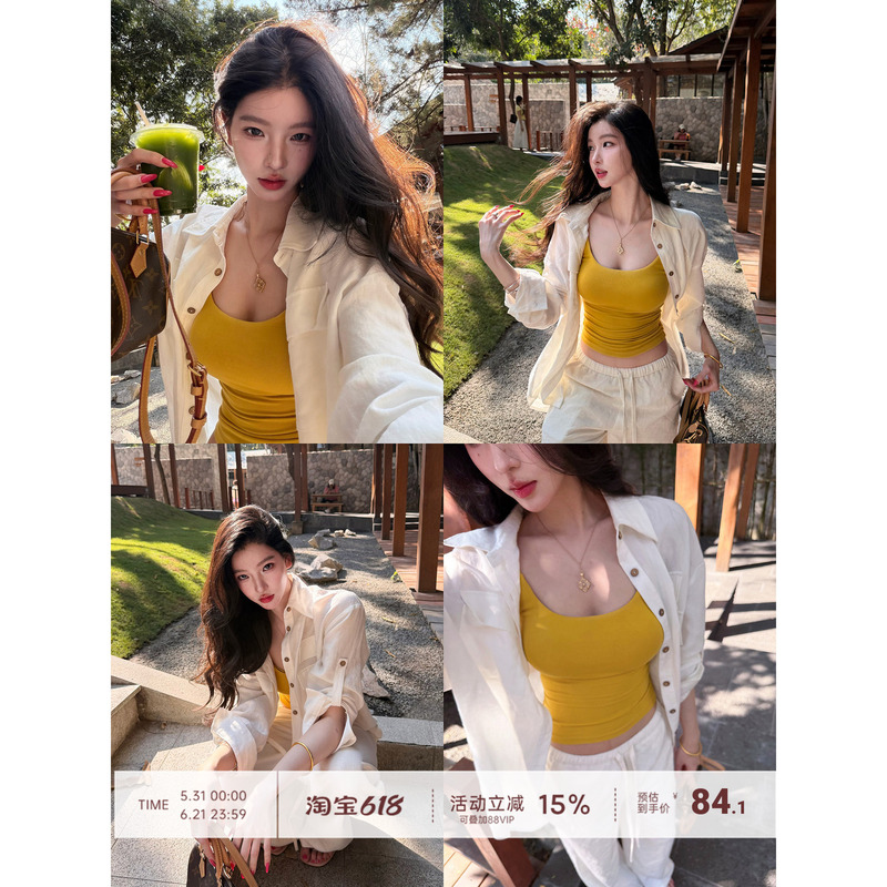 【Fart Shop】Clear Sky in the Daytime Lyocell/Linen Loose White Shirt for Women Spring and Summer Relaxed Top