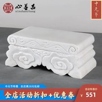  Offering table Stone carving strip table Stone table Tribute tribute table Hand carved white marble natural stone Cemetery funeral supplies