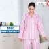 bệnh nhân cotton mặc bệnh nhân nam mặc nữ bệnh viện số bệnh dài tay áo bộ dissontic đồ ngủ mới sọc mềm mại và thoải mái 