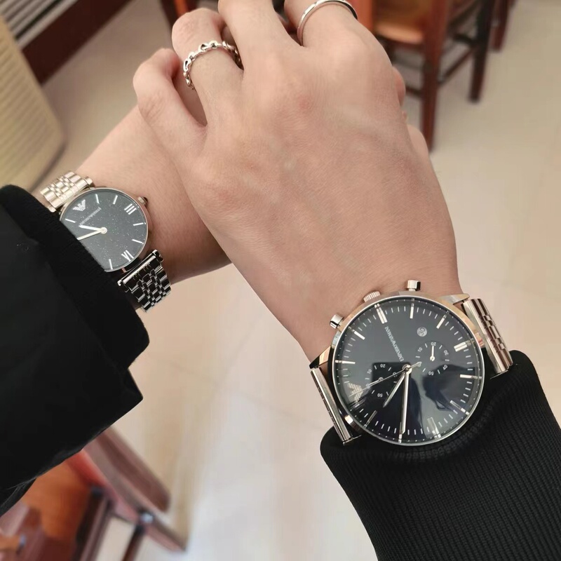 Valentine's Day Gift: Genuine Armani Watch for Men, Starry Sky Dial, Couple's Matching Watches, a Pair of Light Luxury Wristwatches for Women