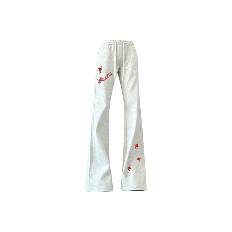 Tldv American Retro High Street Print Korean Style Fresh and Gentle Relaxed Artistic Flared Casual Pants