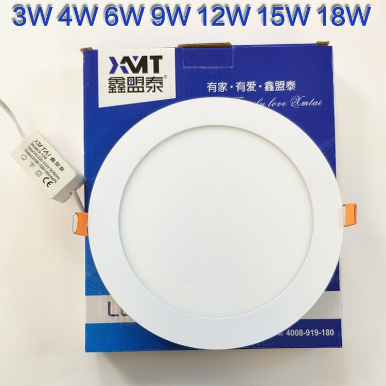 Xin Alliance Thai ultra-thin LED cylinder lamp spotlight LED panel lamp round 6W9W12W15W18W ceiling lamp embedded