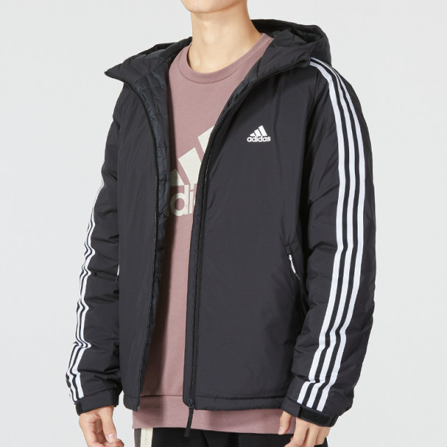 Adidas Adidas Jacket Men's 2023 Spring New Sportswear Black Warm Hooded Down Jacket HN2123