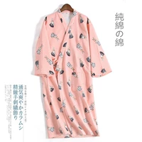 Mùa thu và mùa đông áo choàng nữ mùa đông dày và phần dài bông bông không khí lớp đồ ngủ cotton áo choàng sandwich mùa đông đồ ngủ nữ mùa đông