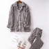 Winter san hô nhung vài bộ đồ ngủ cardigan nam ấm dịch vụ nhà phiên bản Hàn Quốc của phụ nữ dày flannel phù hợp với kích thước lớn kiểu đồ bộ đẹp Cặp đôi