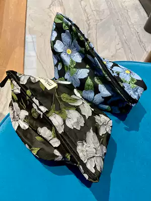 miucatch Magnolia camellia large flower cosmetic bag Jacquard cotton travel portable large capacity storage bag