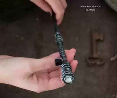 American witch hand-made moon Magic Wand Stick Moon Magic Wand Altar ritual fire element