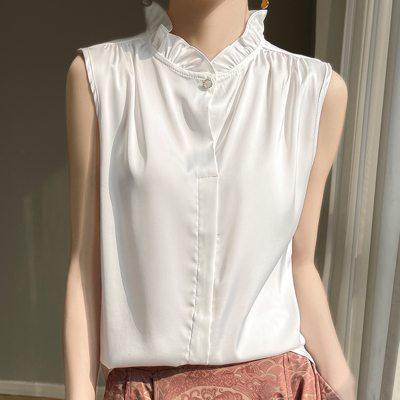 【Clearance Sale】Acetate Silk Lace Trim Sleeveless Tank Top for Women, Summer Ruffled Edge Undershirt 【Clearance Sale】Acetate Silk Lace Trim Sleeveless Tank Top for Women, Summer Ruffled Edge Undershirt