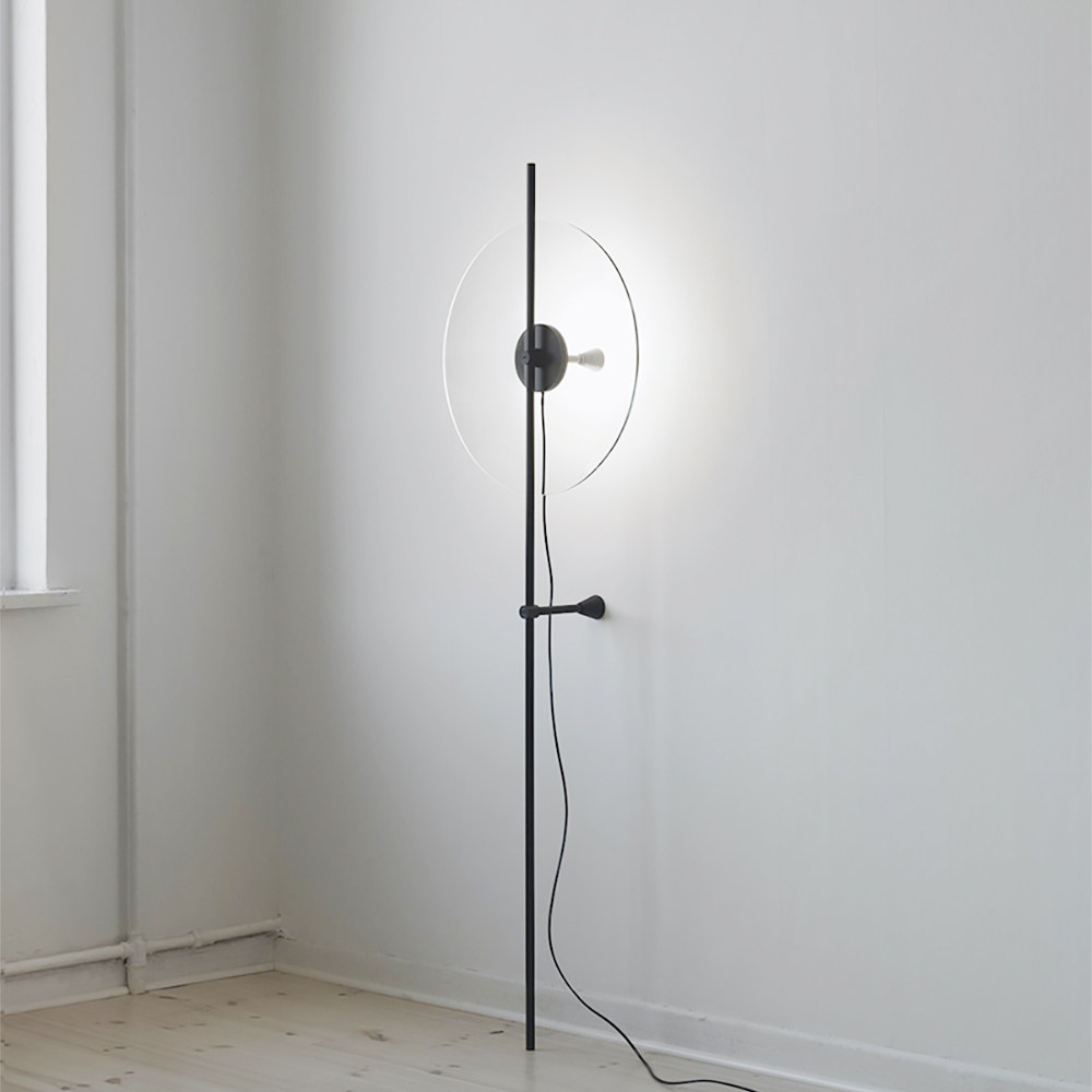 Modern pole minimalist designer bedroom hotel-like room desk room desk background wall disc glass wall lamp table lamp