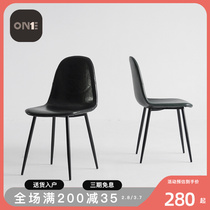 Light luxury chair cortex household modern minimalist Nordic restaurant in red backside chair