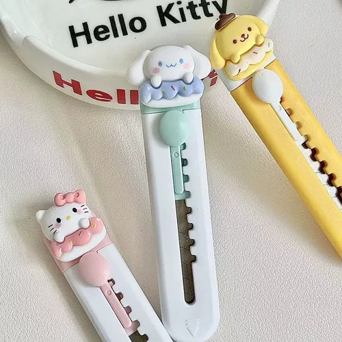 Sanrio Kitty милый красивый гонг -лезвие маленькое минимальное мини -мини -милая курьерская открывающая коробка артефакта бумага
