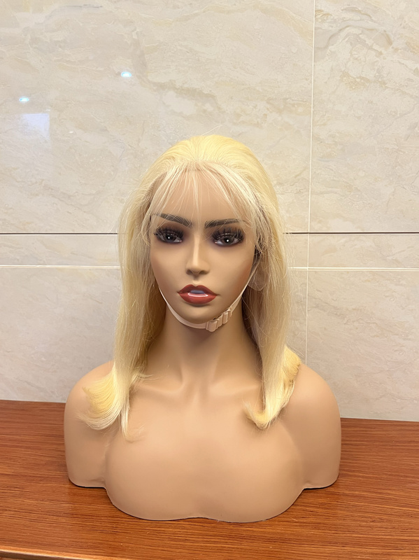 Blogger's Same Style Platinum Full Head Wig Bob Lace Front Wig Brightening Barbie Hair Color