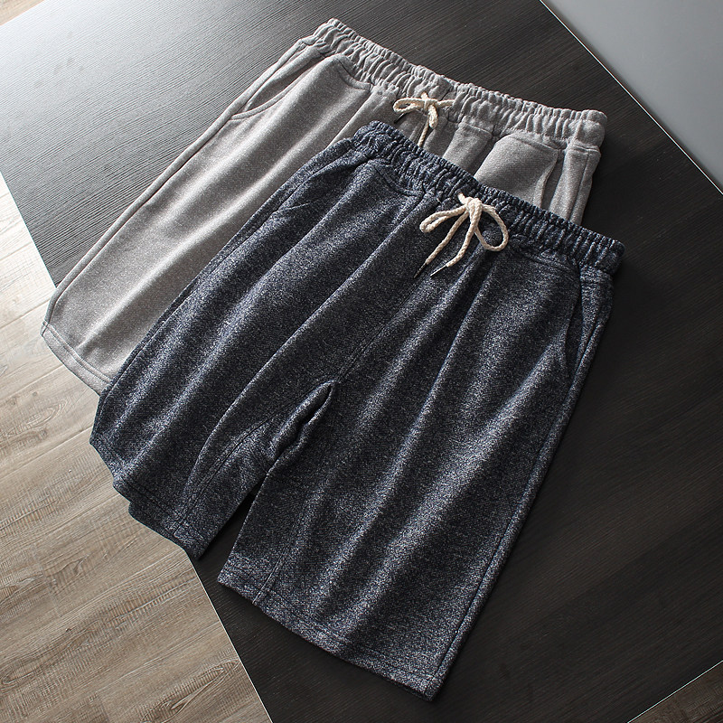 Knitted Wool Circle Foreign Trade Factory Cut Tail Goods Men Comfort Loose Sports Casual Beach 50% Shorts Summer