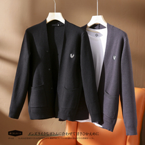 Extremely simple and luxurious Cashmere Touch Foreign Trade Mens Clothing Autumn Winter Minimalist Fashion Business Casual Knit Cardigan