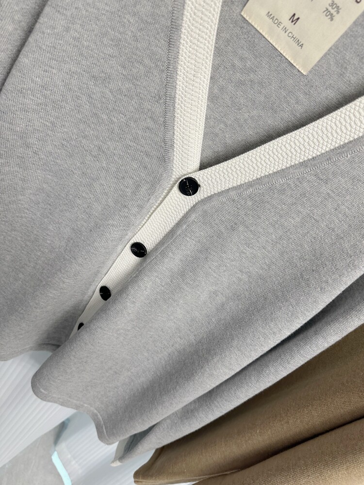 Трансграничная торговля, элитный трикотажный демисезонный шерстяной кардиган, свитер, V-образный вырез h 