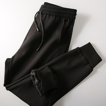 Quality good goods Garching thickened foreign trade mens clothing autumn and winter tightness waist bunches foot warm and casual pants damp