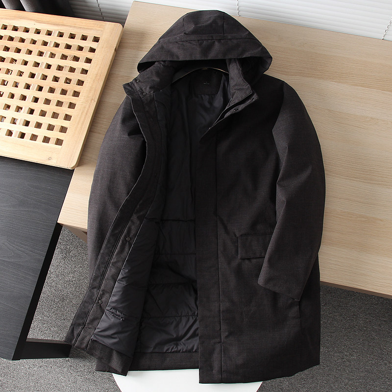 Heavy pound recommended windproof and waterproof foreign trade men's clothing autumn and winter medium long version warm even hat down jacket jacket tide