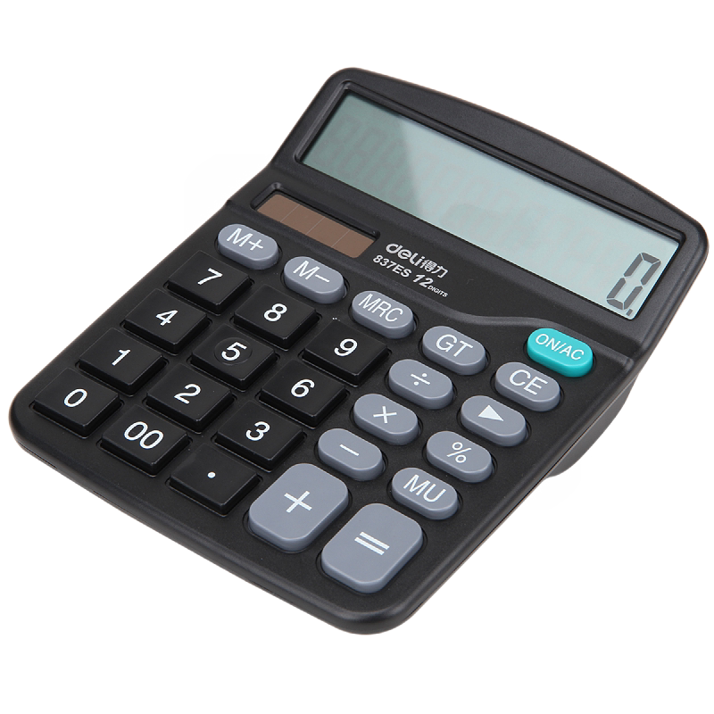 Efforts 837ES Dual Power Desktop Office Calculator 12 bit large screen desktop computer office stationery
