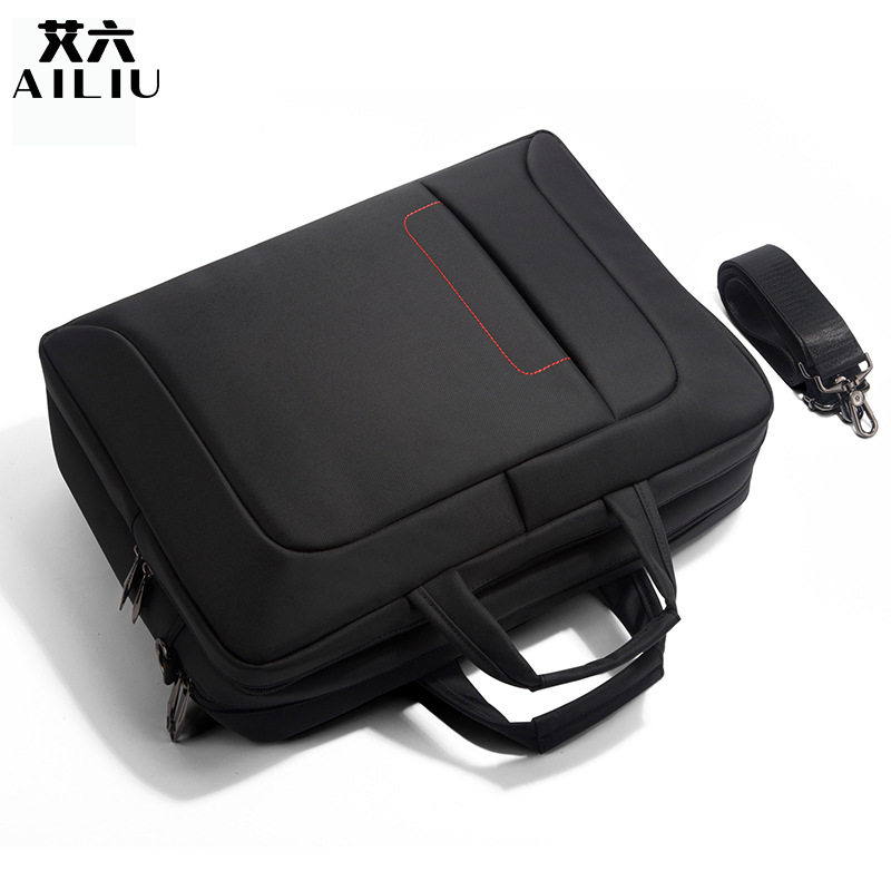 Cross-border Fashion Briefs Men's Handbag 15 6 inch Business Diagonal Satchel Briefcase Nylon Waterproof Single Shoulder Pen Electric Bag